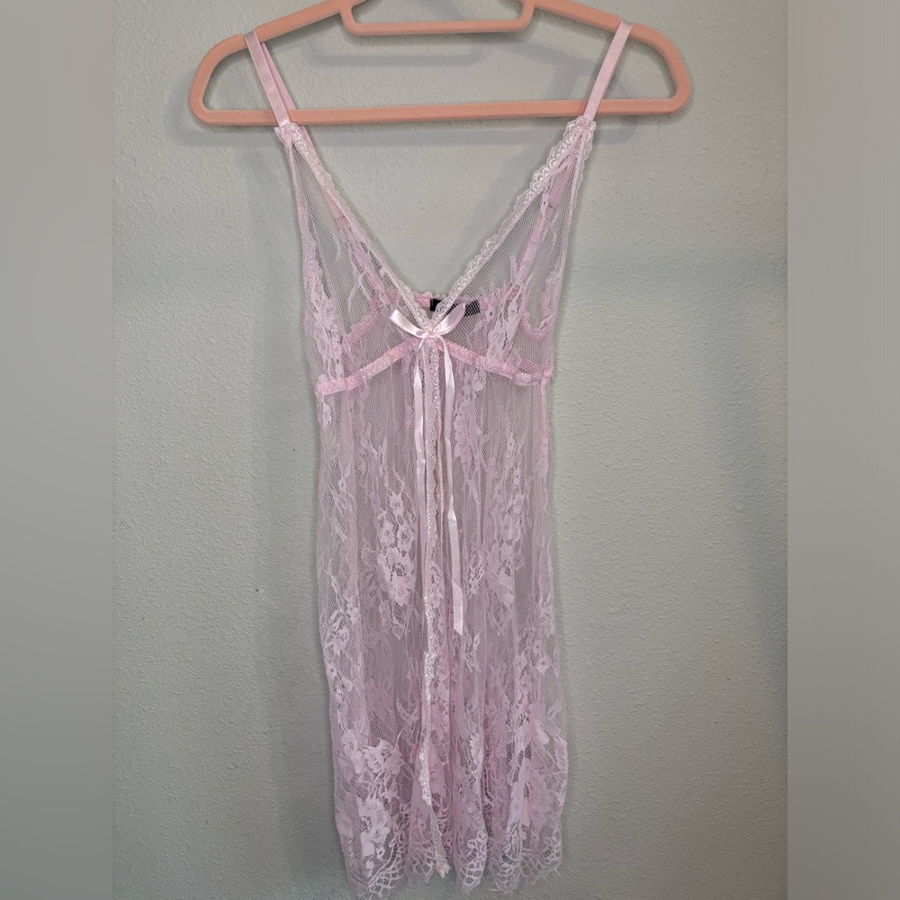 Lingerie Sheer Pink Avid Love Size S Sexy Christmas Present Bow Lace